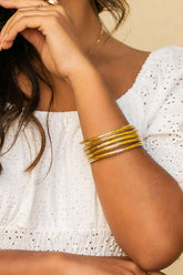 5 Piece Pack Glitter Jelly Bangle Bracelets Set, Bracelets, $ 21.95, A Moment Of Now™
